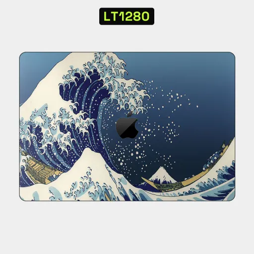 Premium Museum Laptops Skin - Wholesale | Nexa Skins — LT1280 - Museum Raw Skins (waves, japanese, blue)