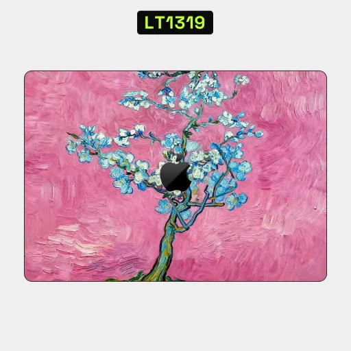 Premium Museum Laptops Skin - Wholesale | Nexa Skins — LT1319 - Museum Raw Skins (van gogh, blossom tree, pink background)
