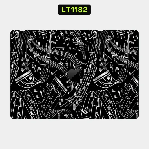 Premium Other Laptops Skin - Wholesale | Nexa Skins — LT1182 - Other Raw Skins (music notes, silver, black)