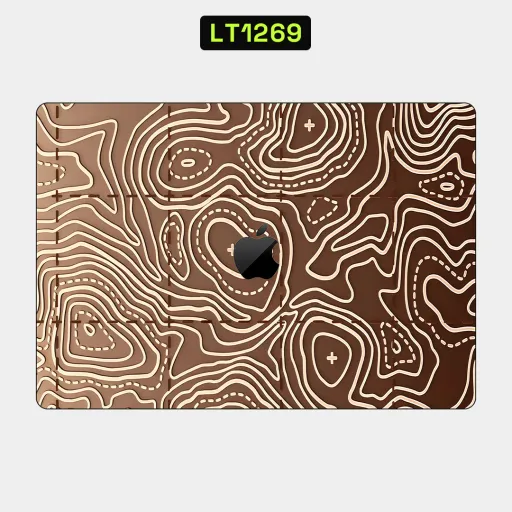 Premium Other Laptops Skin - Wholesale | Nexa Skins — LT1269 - Other Raw Skins (topographic, map lines, brown)