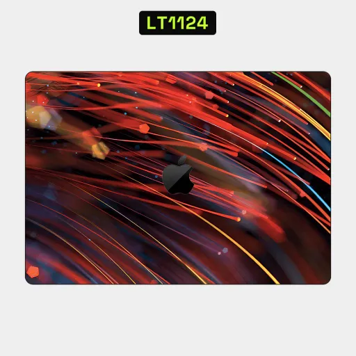 Premium Strip Lines Laptops Skin - Wholesale | Nexa Skins — LT1124 - Strip Lines Raw Skins (red, glowing, abstract)