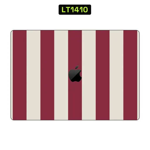 Premium Strip Lines Laptops Skin - Wholesale | Nexa Skins — LT1410 - Strip Lines Raw Skins (stripes, maroon, cream)