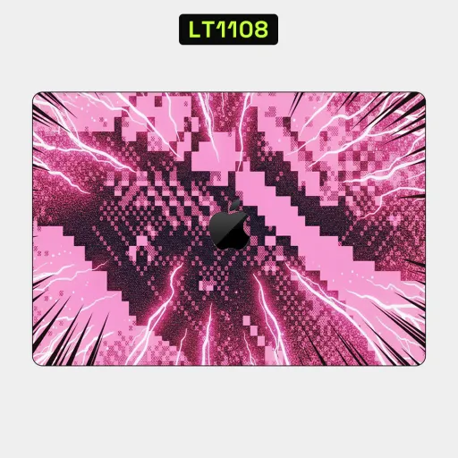 Premium Video Games Laptops Skin - Wholesale | Nexa Skins — LT1108 - Video Games Raw Skins (pink, pixelated, lightning)