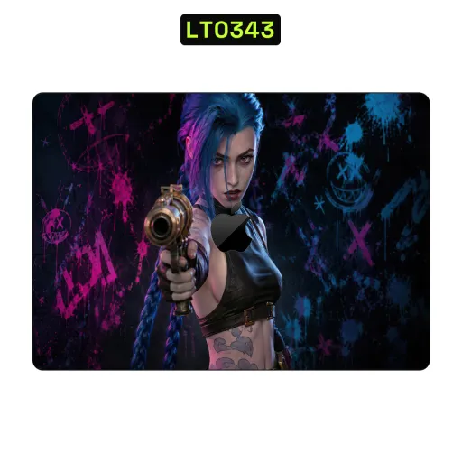 Premium Video Games Laptops Skin - Wholesale | Nexa Skins — LT0343 - Video Games Raw Skins (jinx, league of legends, blue hair)