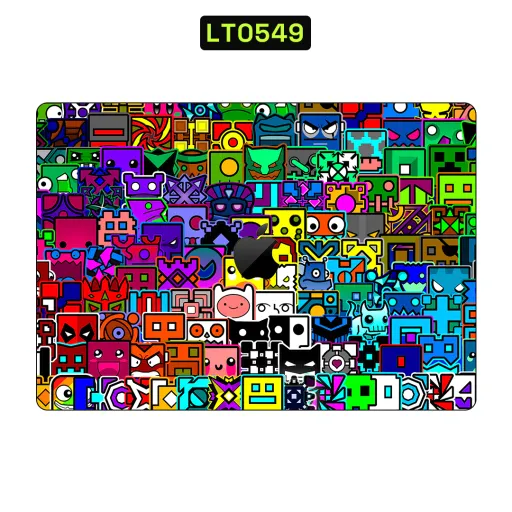 Premium Video Games Laptops Skin - Wholesale | Nexa Skins — LT0549 - Video Games Raw Skins (geometry dash, colorful, gaming)