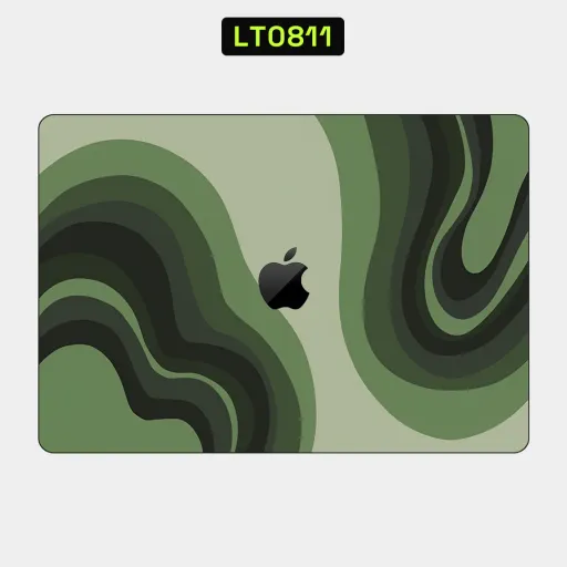 Premium Waves Laptops Skin - Wholesale | Nexa Skins — LT0811 - Waves Raw Skins (green, topographic, abstract)