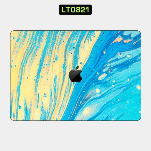 Premium Waves Laptops Skin - Wholesale | Nexa Skins — LT0821 - Waves Raw Skins (blue, yellow, fluid)