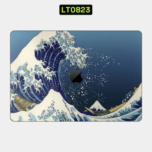 Premium Waves Laptops Skin - Wholesale | Nexa Skins — LT0823 - Waves Raw Skins (japanese art, great wave, blue)