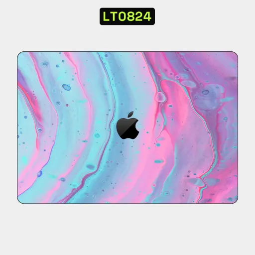 Premium Waves Laptops Skin - Wholesale | Nexa Skins — LT0824 - Waves Raw Skins (fluid art, pastel, pink)