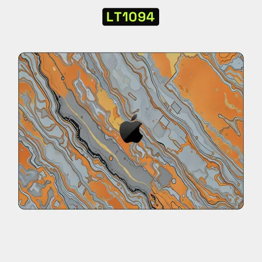 Premium Waves Laptops Skin - Wholesale | Nexa Skins — LT1094 - Waves Raw Skins (topographic, orange, grey)