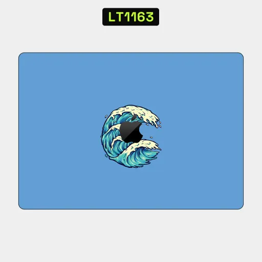 Premium Waves Laptops Skin - Wholesale | Nexa Skins — LT1163 - Waves Raw Skins (ocean, blue, apple logo)