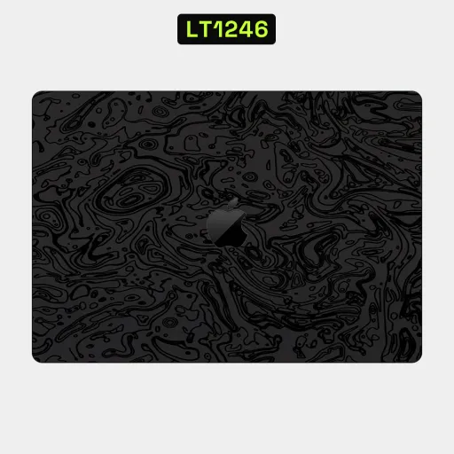 Premium Waves Laptops Skin - Wholesale | Nexa Skins — LT1246 - Waves Raw Skins (black, topographic, contour)