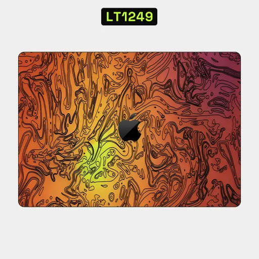 Premium Waves Laptops Skin - Wholesale | Nexa Skins — LT1249 - Waves Raw Skins (topographic, abstract, orange)