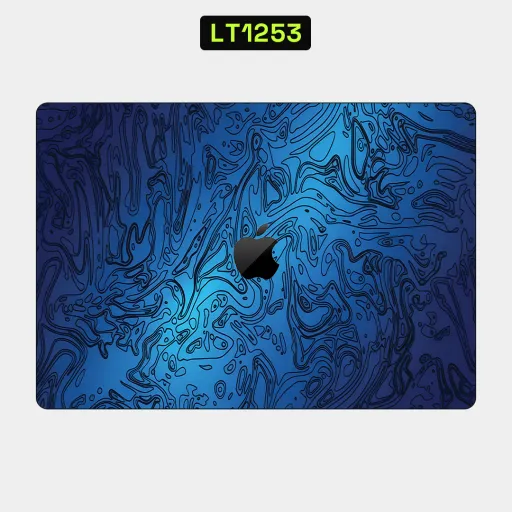 Premium Waves Laptops Skin - Wholesale | Nexa Skins — LT1253 - Waves Raw Skins (blue, topographic, lines)