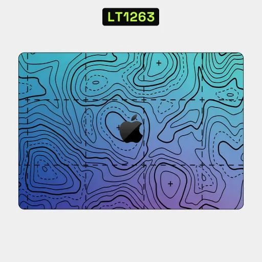 Premium Waves Laptops Skin - Wholesale | Nexa Skins — LT1263 - Waves Raw Skins (topographic, map, gradient)