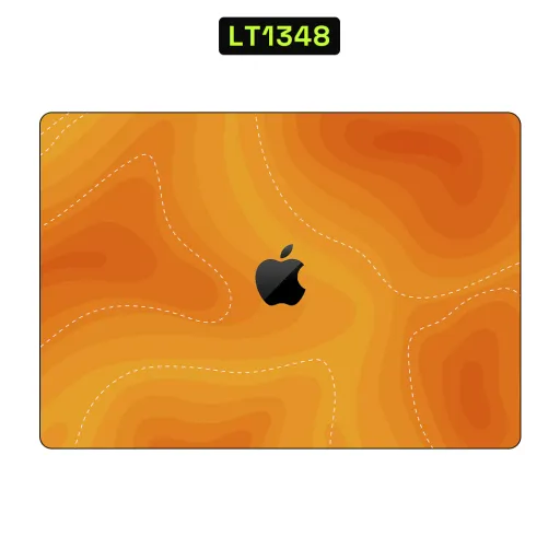 Premium Waves Laptops Skin - Wholesale | Nexa Skins — LT1348 - Waves Raw Skins (orange, topographic, map)
