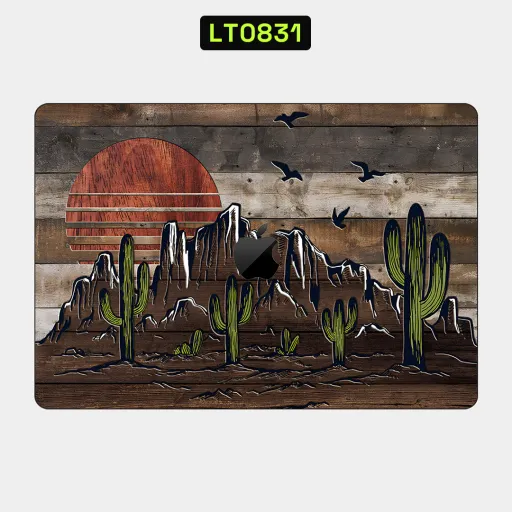 Premium Wood Laptops Skin - Wholesale | Nexa Skins — LT0831 - Wood Raw Skins (desert, sunset, cactus)