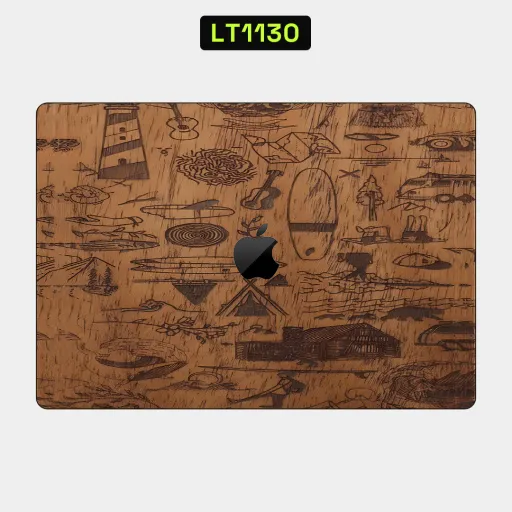 Premium Wood Laptops Skin - Wholesale | Nexa Skins — LT1130 - Wood Raw Skins (engraved, nature, brown)