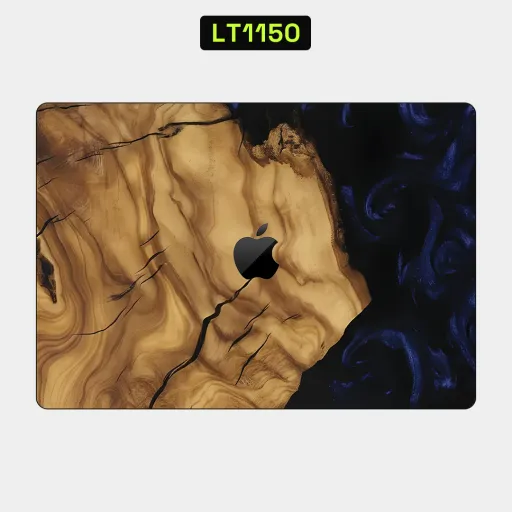 Premium Wood Laptops Skin - Wholesale | Nexa Skins — LT1150 - Wood Raw Skins (resin, blue, natural)