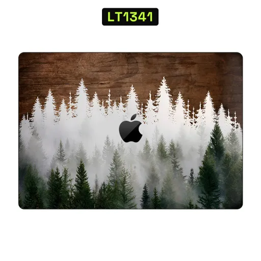 Premium Wood Laptops Skin - Wholesale | Nexa Skins — LT1341 - Wood Raw Skins (forest, pine trees, foggy)