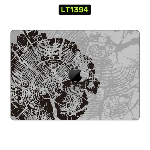 Premium Wood Laptops Skin - Wholesale | Nexa Skins — LT1394 - Wood Raw Skins (wood rings, monochrome, tree cross section)