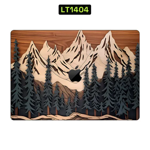Premium Wood Laptops Skin - Wholesale | Nexa Skins — LT1404 - Wood Raw Skins (wooden, mountains, forest)