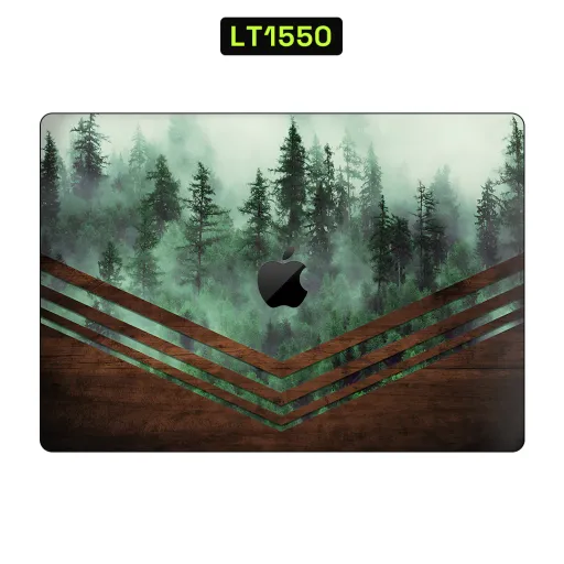 Premium Wood Laptops Skin - Wholesale | Nexa Skins — LT1550 - Wood Raw Skins (forest, pine trees, foggy)