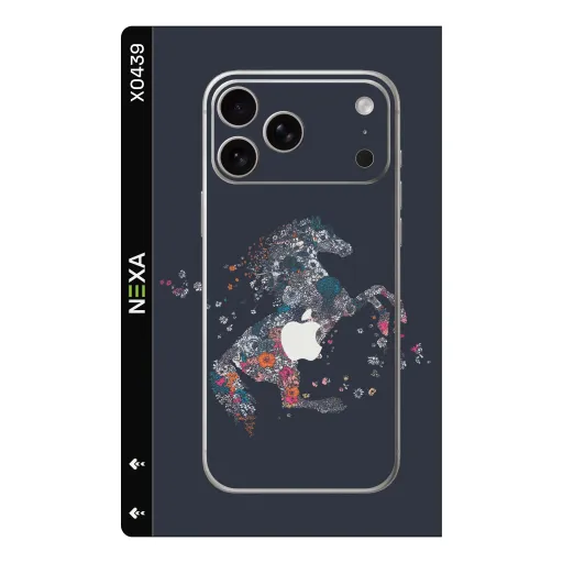 Premium Animals Phones Skin - Wholesale | Nexa Skins — X0439 - Animals (floral, horse, charcoal)