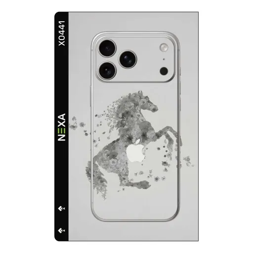 سكن Animals بريميوم لأجهزة Phones - بيع بالجملة | Nexa Skins — X0441 - Animals (floral, horse, monochrome)