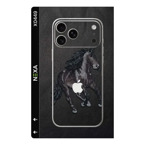 Premium Animals Phones Skin - Wholesale | Nexa Skins — X0449 - Animals (black leather, horse, equestrian)