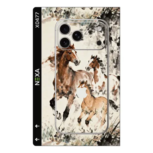 Premium Animals Phones Skin - Wholesale | Nexa Skins — X0477 - Animals (watercolor, equestrian, horses)