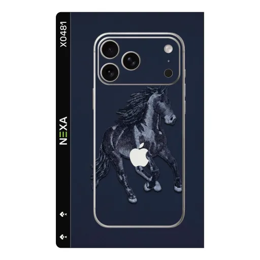 Premium Animals Phones Skin - Wholesale | Nexa Skins — X0481 - Animals (navy, horse, embroidered)