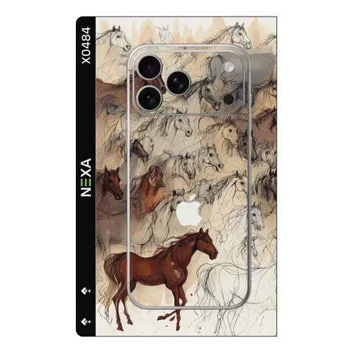 Premium Animals Phones Skin - Wholesale | Nexa Skins — X0484 - Animals (equestrian, horses, sketch)