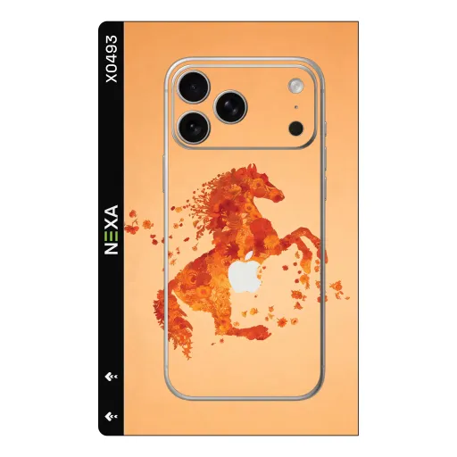 سكن Animals بريميوم لأجهزة Phones - بيع بالجملة | Nexa Skins — X0493 - Animals (floral, horse, orange)
