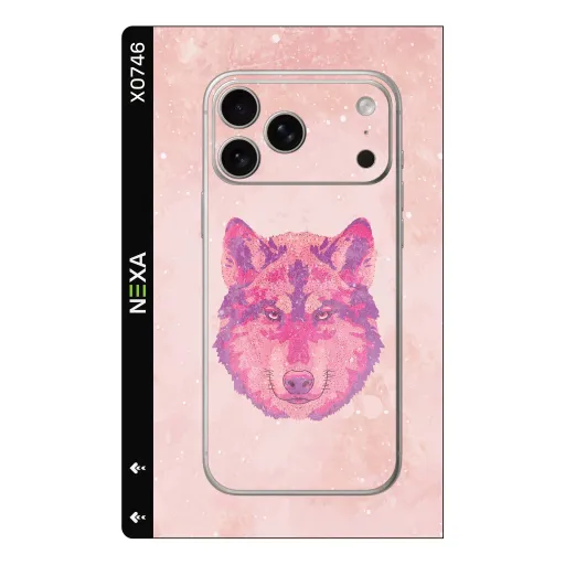 Premium Animals Phones Skin - Wholesale | Nexa Skins — X0746 - Animals (pink, wolf, watercolor)