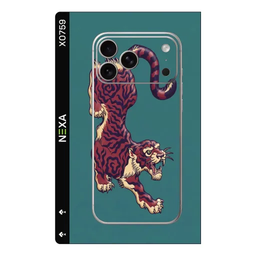 Premium Animals Phones Skin - Wholesale | Nexa Skins — X0759 - Animals (tiger, japanese tattoo, teal)