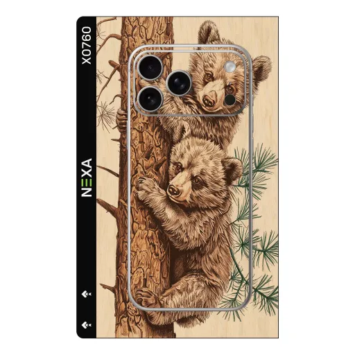 Premium Animals Phones Skin - Wholesale | Nexa Skins — X0760 - Animals (woodgrain, bear, wildlife)