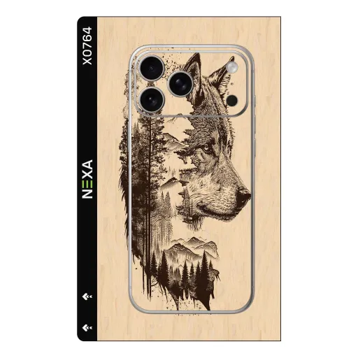 Premium Animals Phones Skin - Wholesale | Nexa Skins — X0764 - Animals (wood grain, wolf, forest)