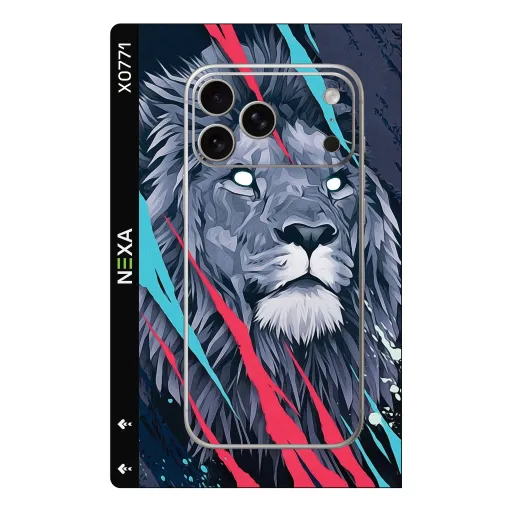 سكن Animals بريميوم لأجهزة Phones - بيع بالجملة | Nexa Skins — X0771 - Animals (lion, aggressive, geometric)