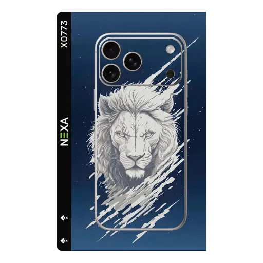 Premium Animals Phones Skin - Wholesale | Nexa Skins — X0773 - Animals (lion, artistic, navy blue)