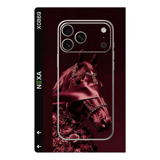 Premium Animals Phones Skin - Wholesale | Nexa Skins — X0869 - Animals (burgundy, horse, equestrian)