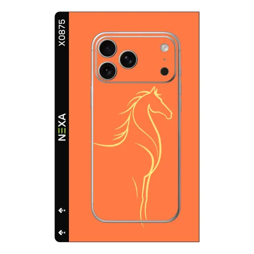 Premium Animals Phones Skin - Wholesale | Nexa Skins — X0875 - Animals (orange, equestrian, minimalist)