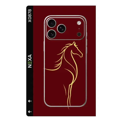 Premium Animals Phones Skin - Wholesale | Nexa Skins — X0878 - Animals (burgundy, gold, horse)
