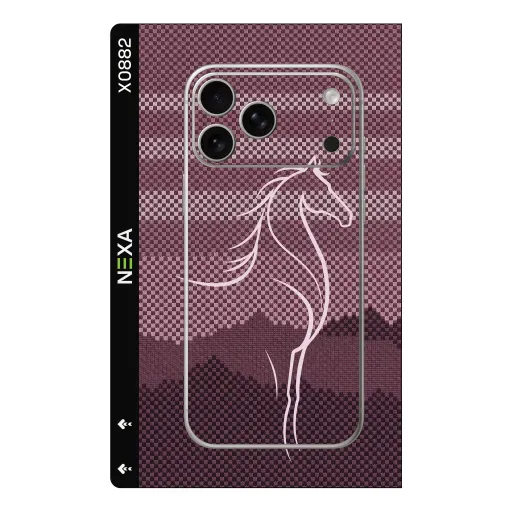 Premium Animals Phones Skin - Wholesale | Nexa Skins — X0882 - Animals (horse, geometric, burgundy)