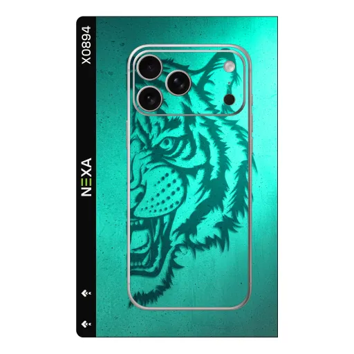 Premium Animals Phones Skin - Wholesale | Nexa Skins — X0894 - Animals (tiger, teal, metallic)