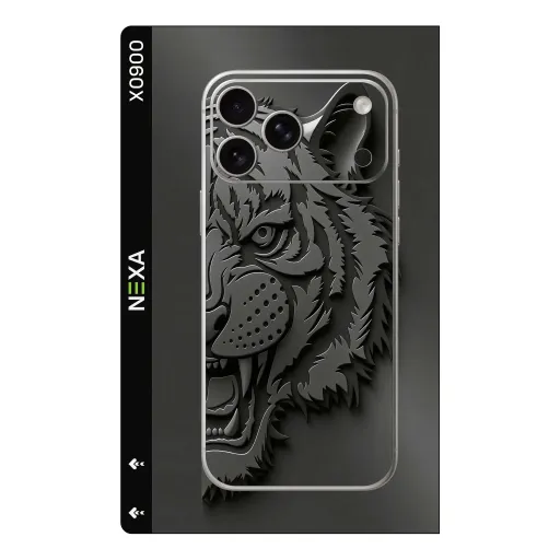 Premium Animals Phones Skin - Wholesale | Nexa Skins — X0900 - Animals (tiger, matte black, embossed)