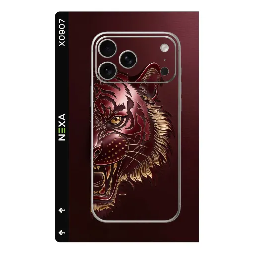 Premium Animals Phones Skin - Wholesale | Nexa Skins — X0907 - Animals (tiger, maroon, metallic)