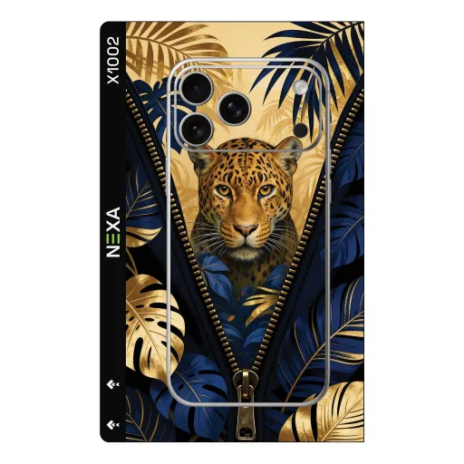 Premium Animals Phones Skin - Wholesale | Nexa Skins — X1002 - Animals (leopard, tropical, metallic gold)
