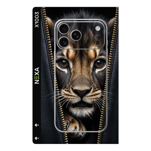Premium Animals Phones Skin - Wholesale | Nexa Skins — X1003 - Animals (lion, leather, zipper)