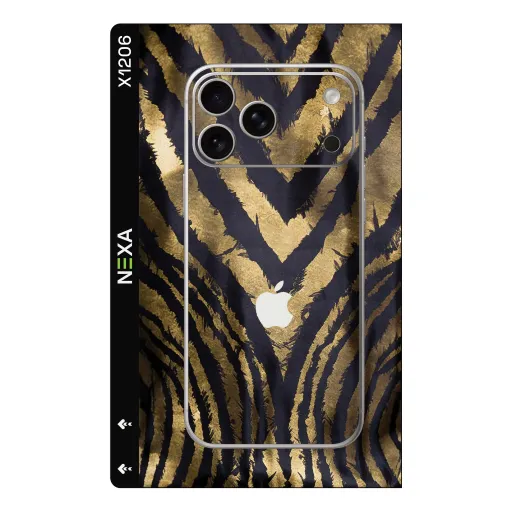 سكن Animals بريميوم لأجهزة Phones - بيع بالجملة | Nexa Skins — X1206 - Animals (zebra, gold, metallic)